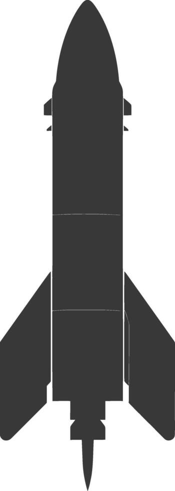 Silhouette missile black color only vector