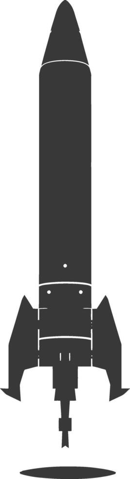 Silhouette missile black color only vector