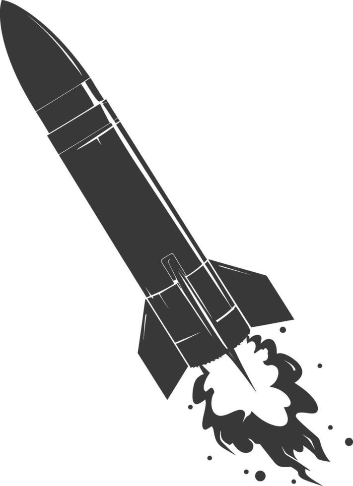 Silhouette missile black color only vector