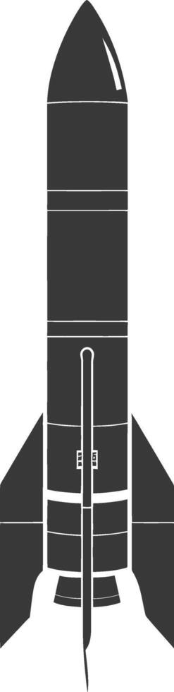 Silhouette missile black color only vector
