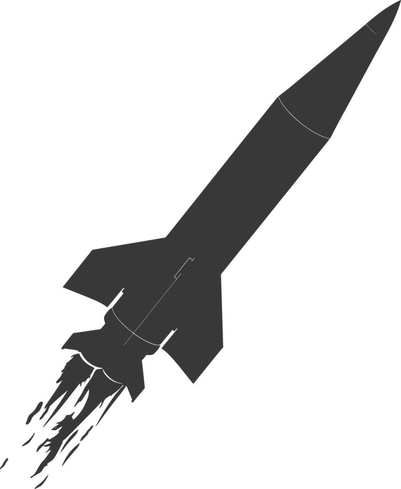 Silhouette missile black color only vector