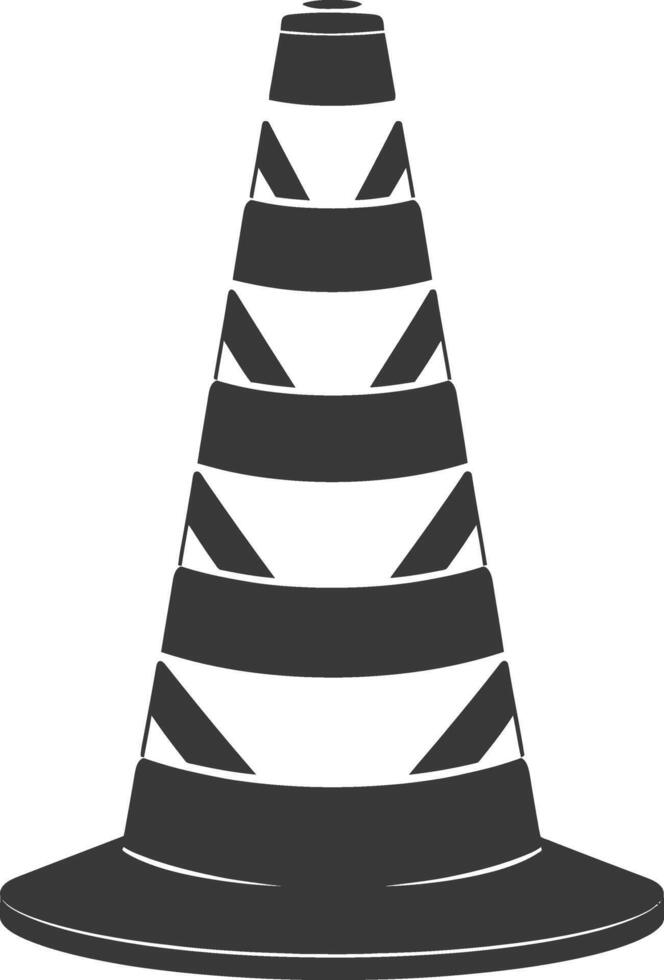 Silhouette rubber cone road divider black color only vector
