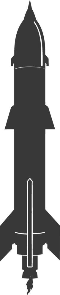 Silhouette missile black color only vector