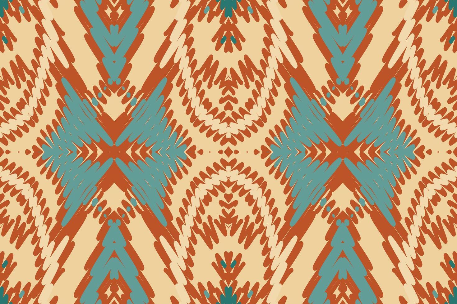 Kilim Pattern Seamless Scandinavian pattern Motif embroidery, Ikat embroidery Design for Print egyptian pattern tibetan mandala bandanna vector