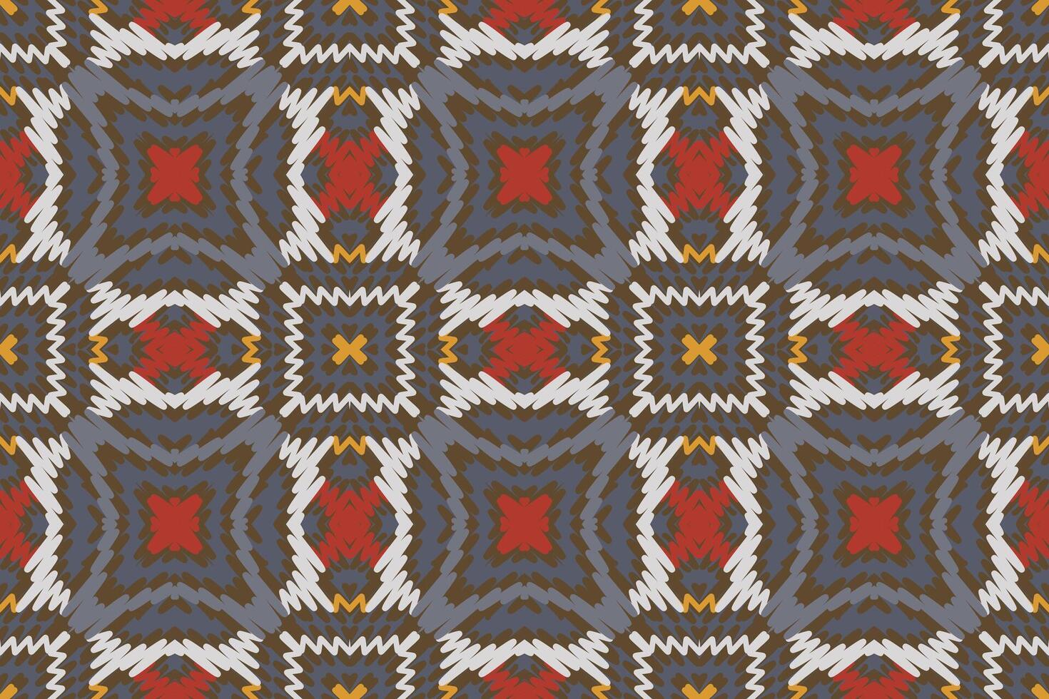 Pakistani dresses pattern Seamless Bandana print silk Motif embroidery, Ikat embroidery Design for Print pattern vintage flower folk navajo patchwork pattern vector