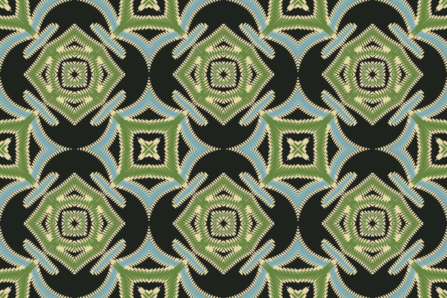 Motif folklore pattern Seamless Bandana print silk Motif embroidery, Ikat embroidery Design for Print pattern vintage flower folk navajo patchwork pattern vector