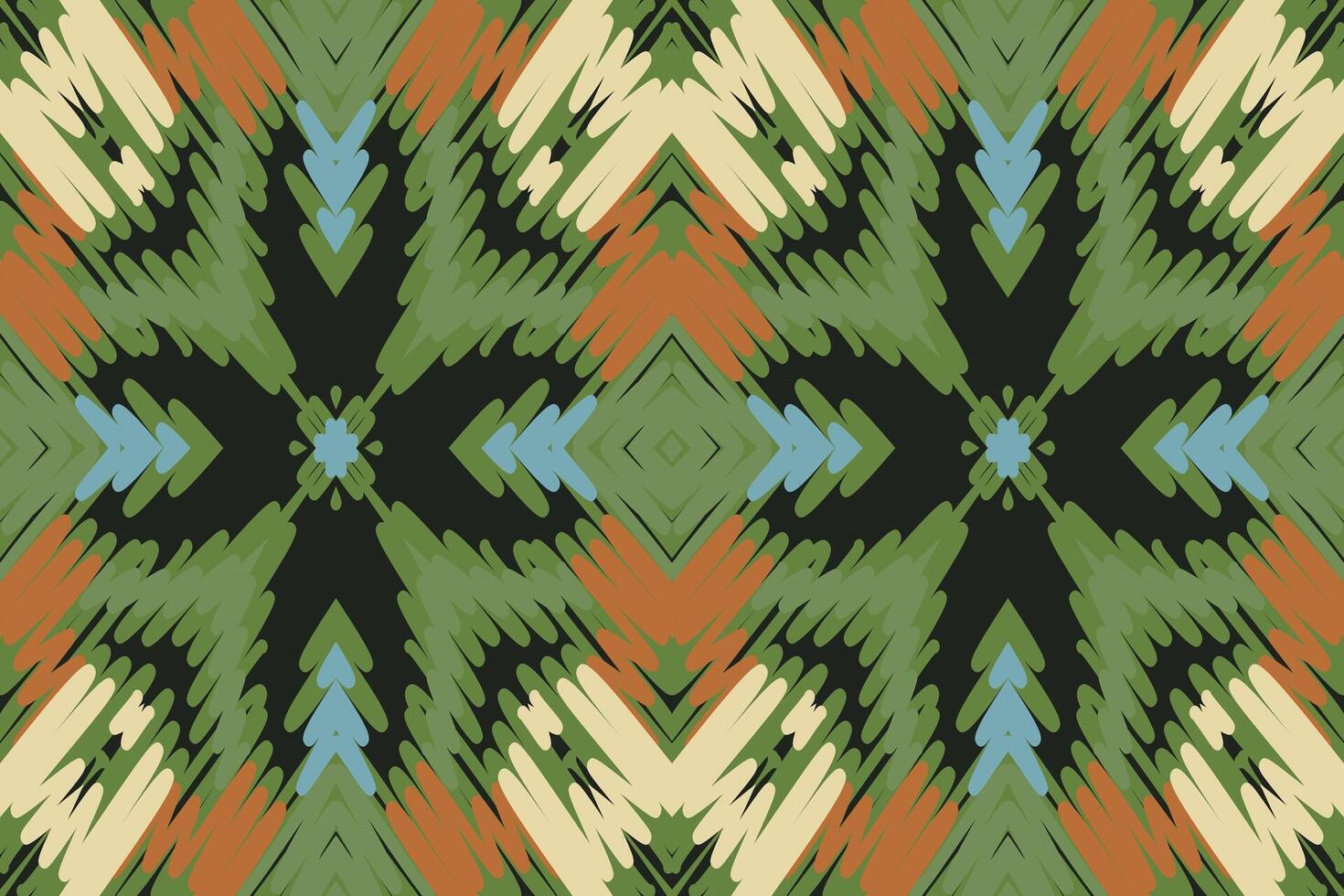 Baroque pattern Seamless Bandana print silk Motif embroidery, Ikat embroidery Design for Print scarf hijab pattern kerchief ikat Silk kurti model mughal patterns vector
