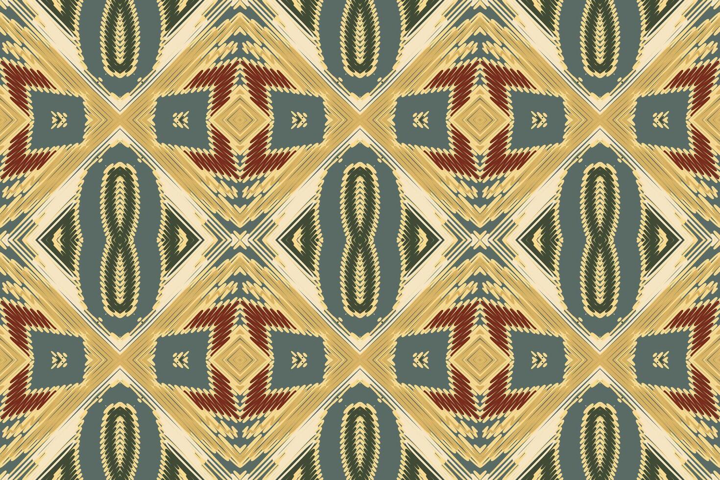 Ancient patterns Seamless Bandana print silk Motif embroidery, Ikat embroidery Design for Print indonesian batik motif embroidery native american kurta mughal design vector