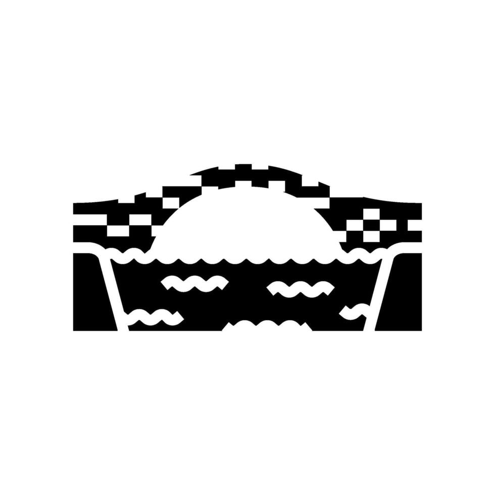 box girder bridge glyph icon illustration vector