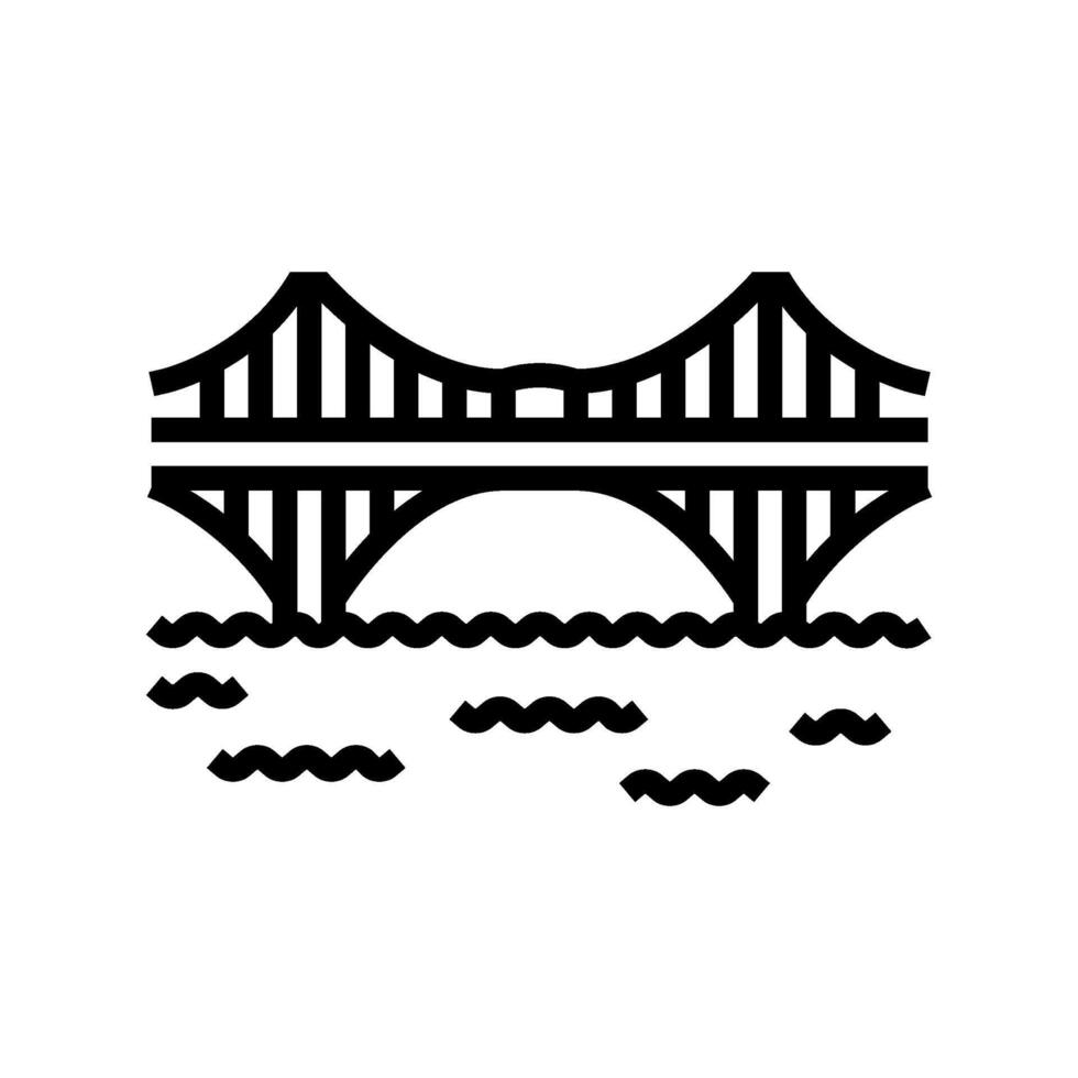 cantilever bridge line icon illustration vector