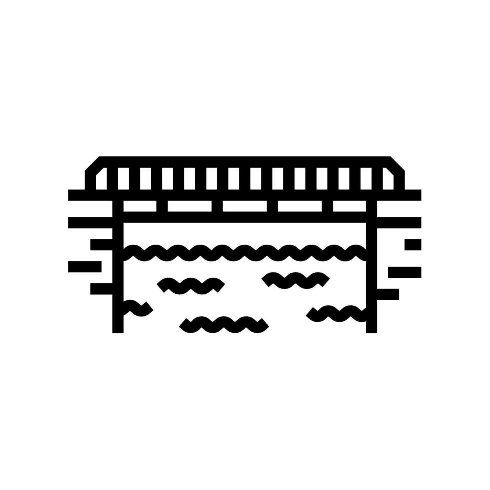 plate girder bridge line icon illustration vector