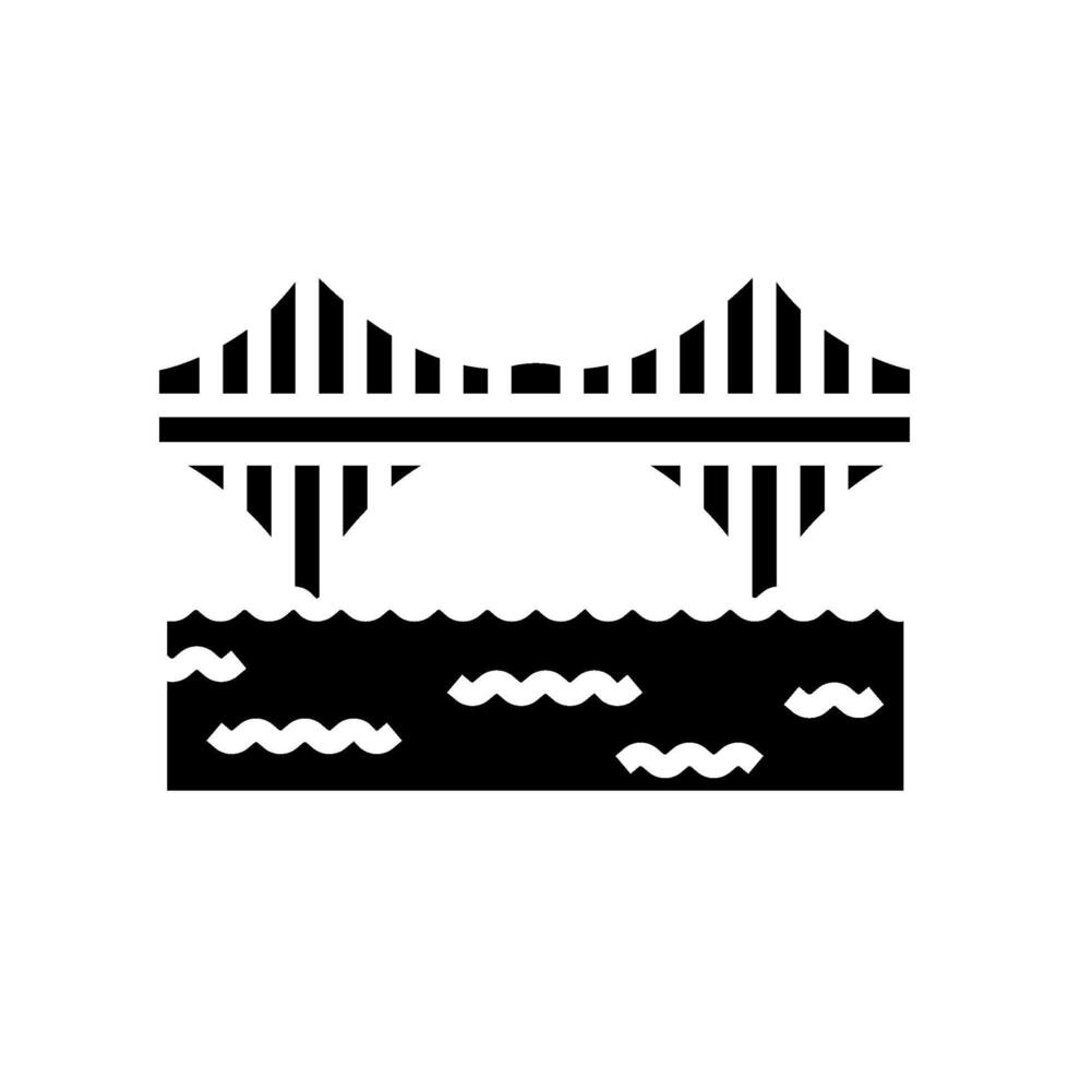 cantilever bridge glyph icon illustration vector