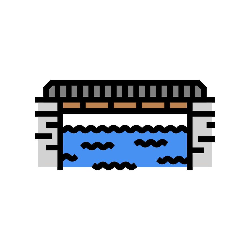 plate girder bridge color icon illustration vector