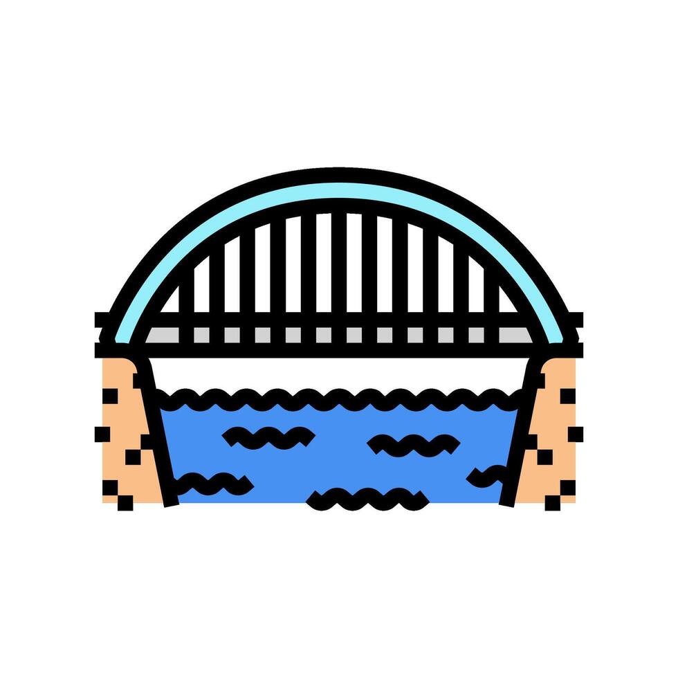 bowstring bridge color icon illustration vector