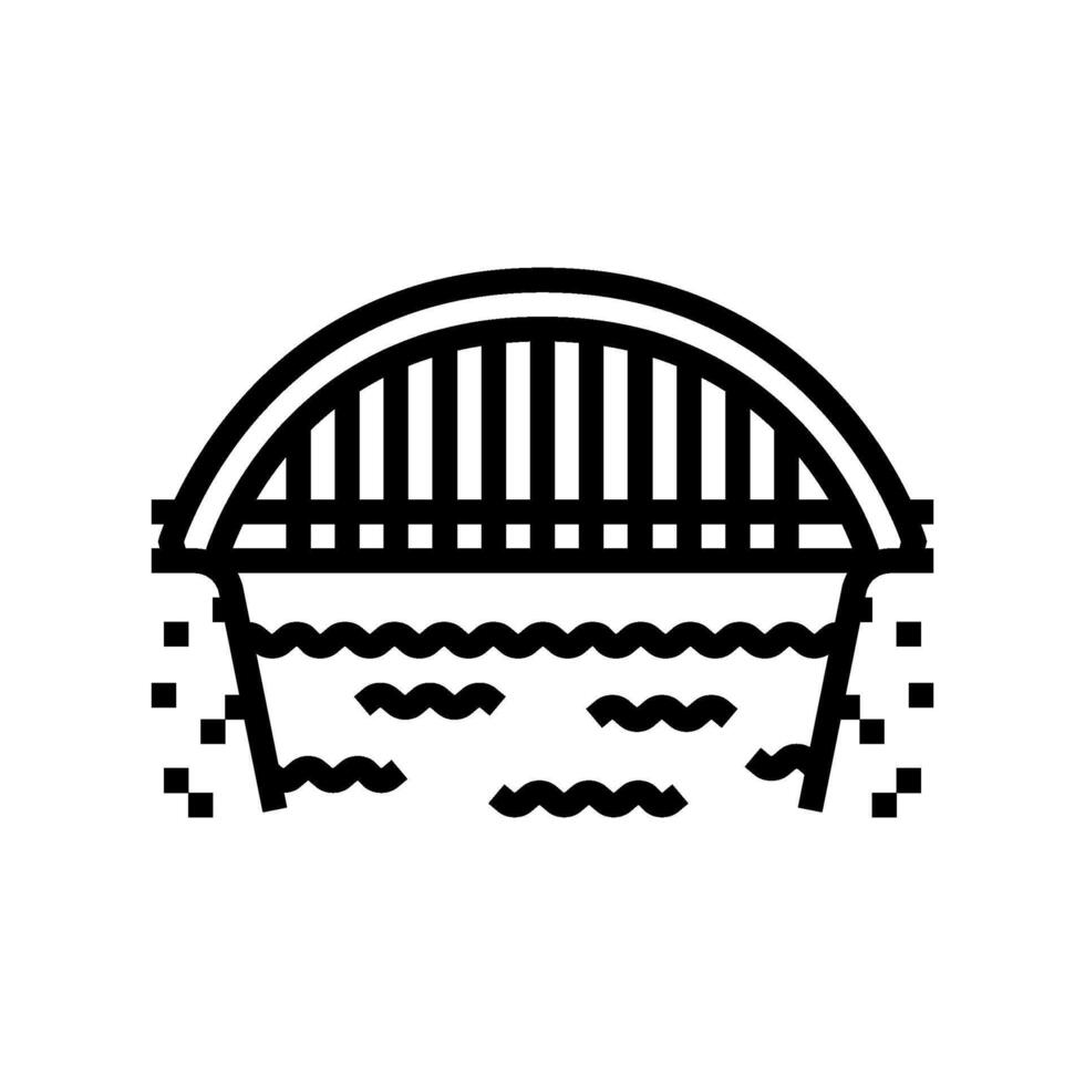 bowstring bridge line icon illustration vector