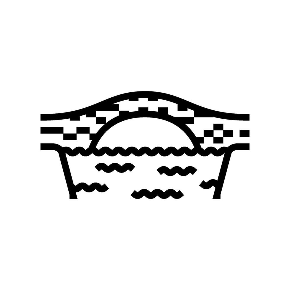 box girder bridge line icon illustration vector