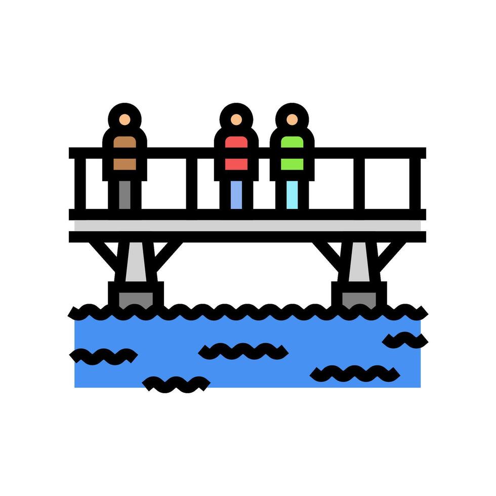 footbridge bridge color icon illustration vector