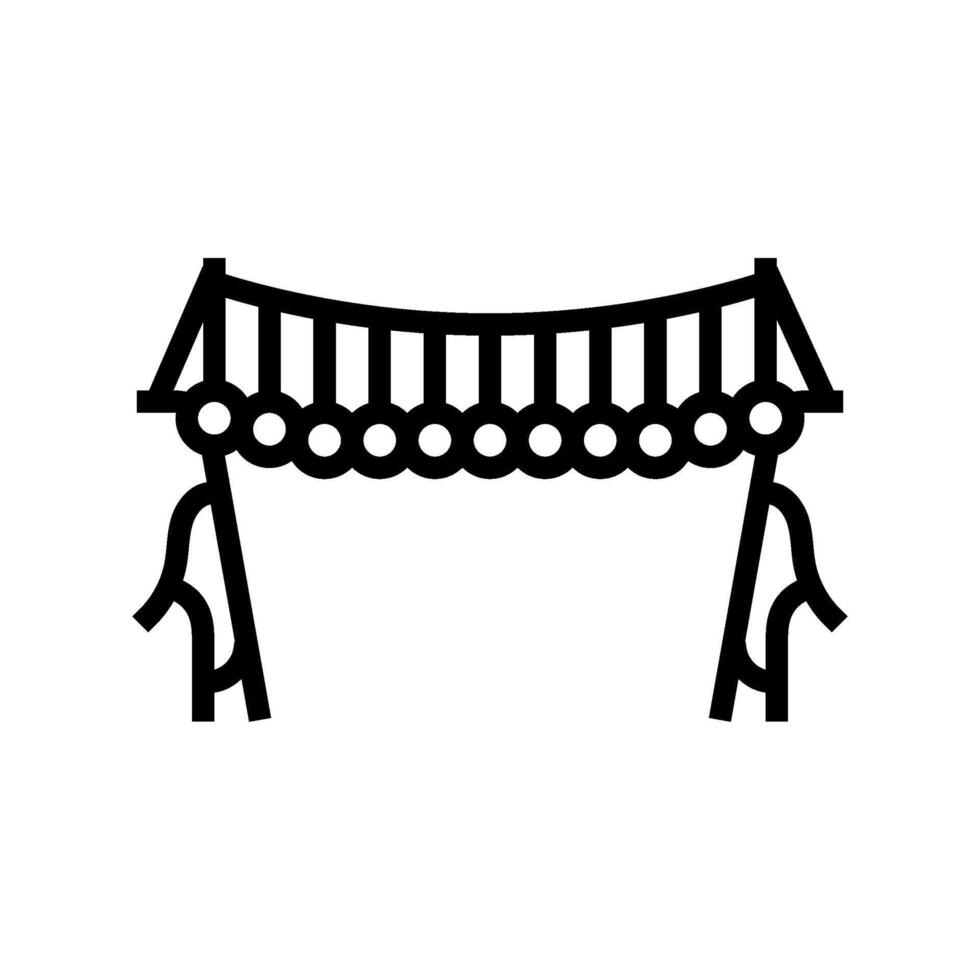 wooden bridge line icon illustration vector
