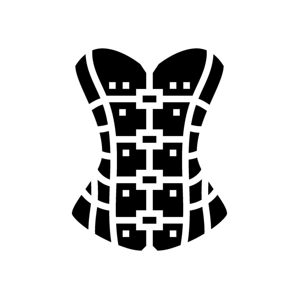 corsets goth subculture glyph icon illustration vector