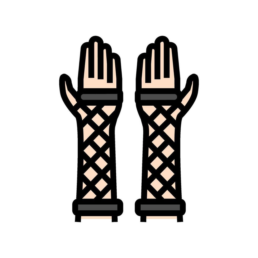 fishnet goth subculture color icon illustration vector
