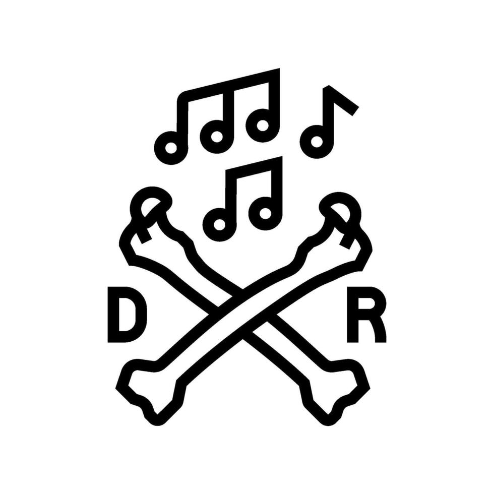 deathrock goth subculture line icon illustration vector