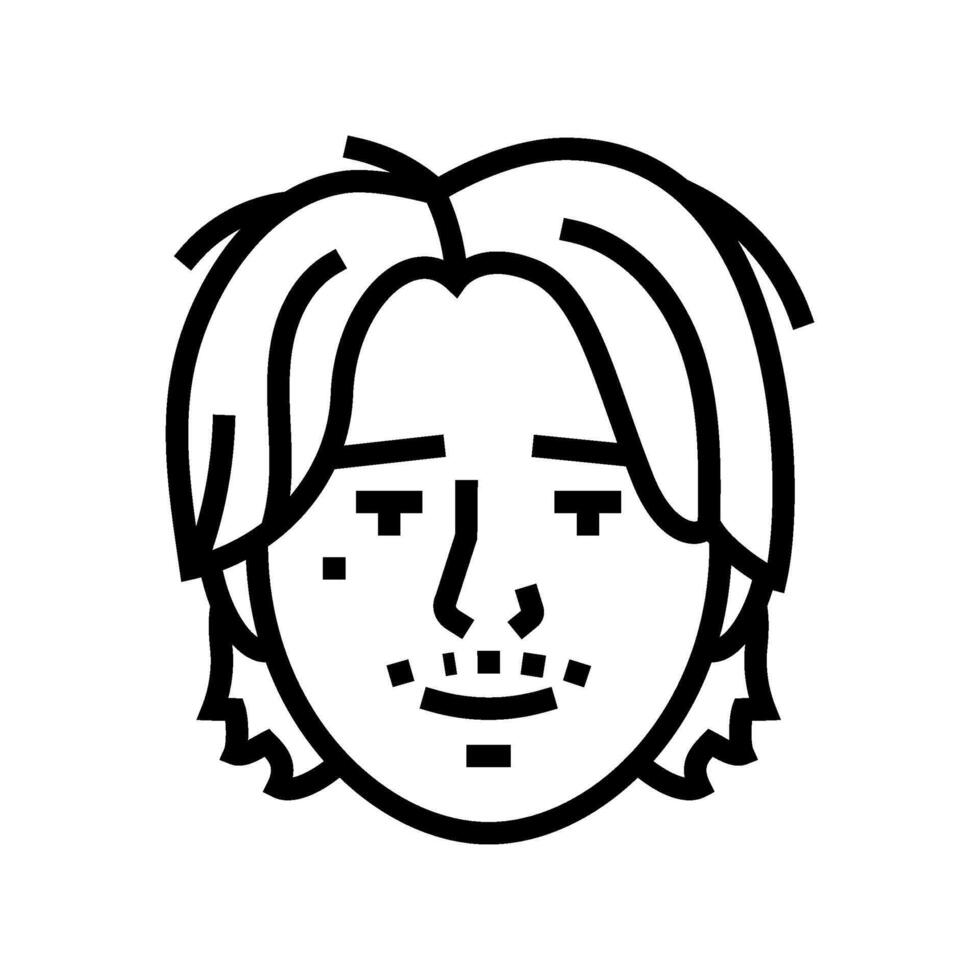 man otaku avatar line icon illustration vector
