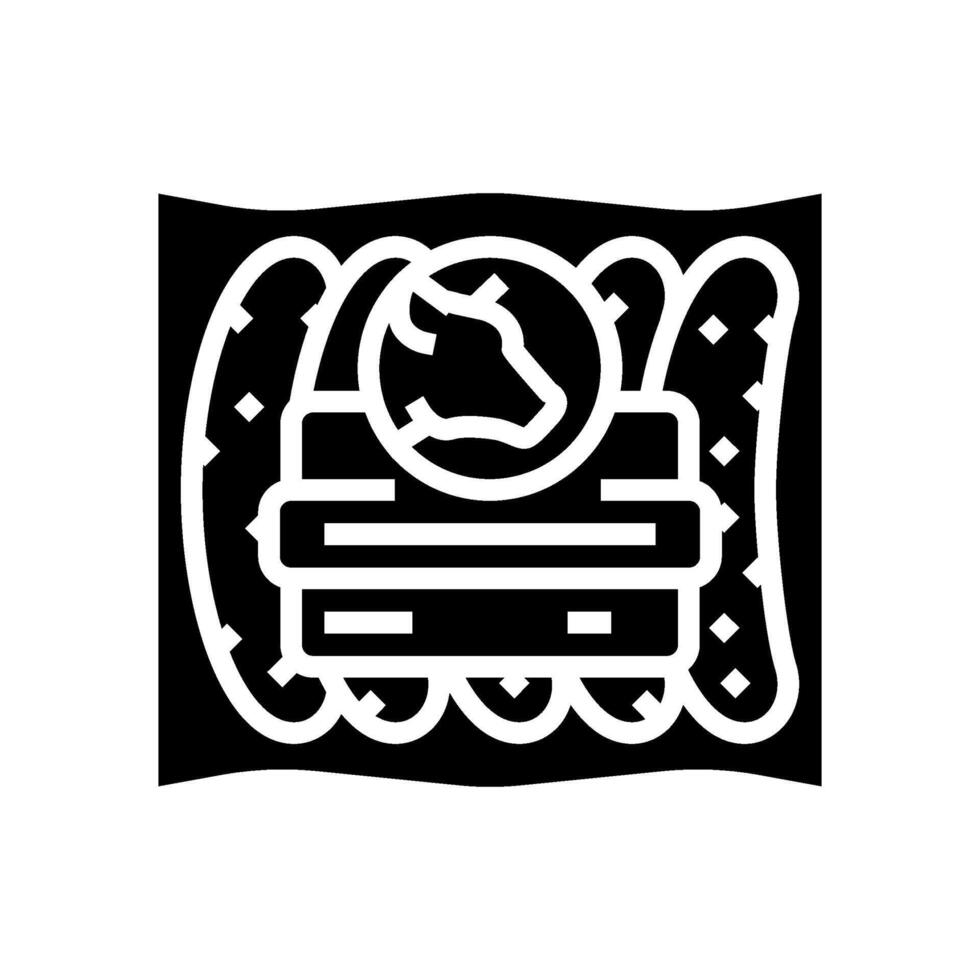 beef sausage meat glyph icon illustration vector