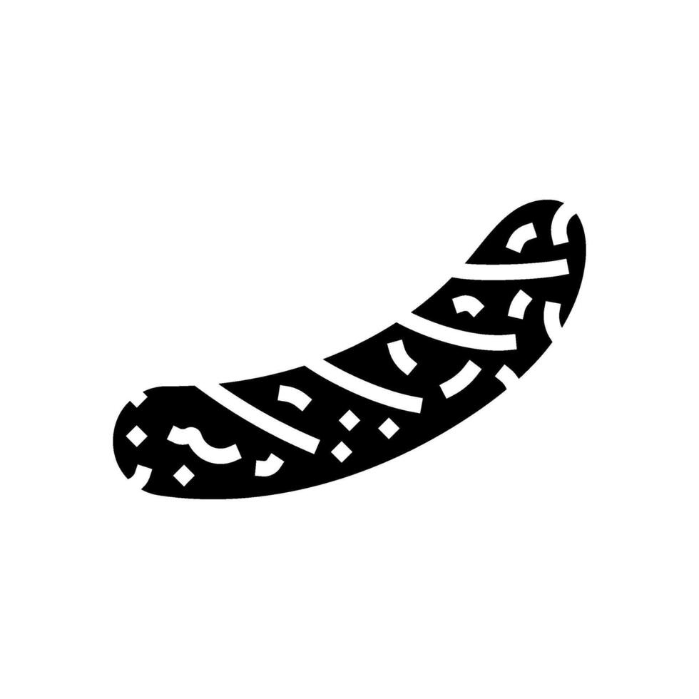 smoked sausage meat glyph icon illustration vector