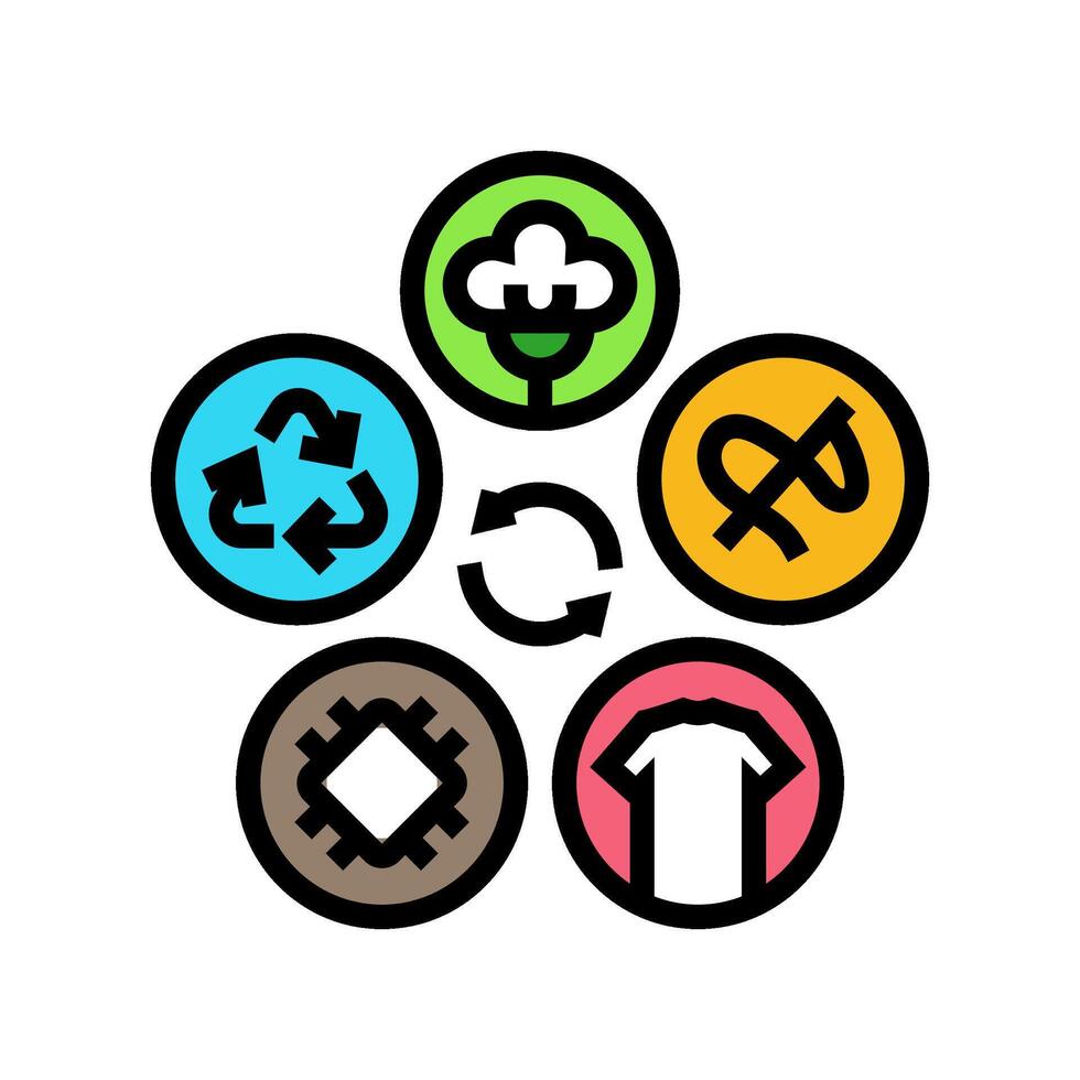circular fashion sustainable color icon illustration vector