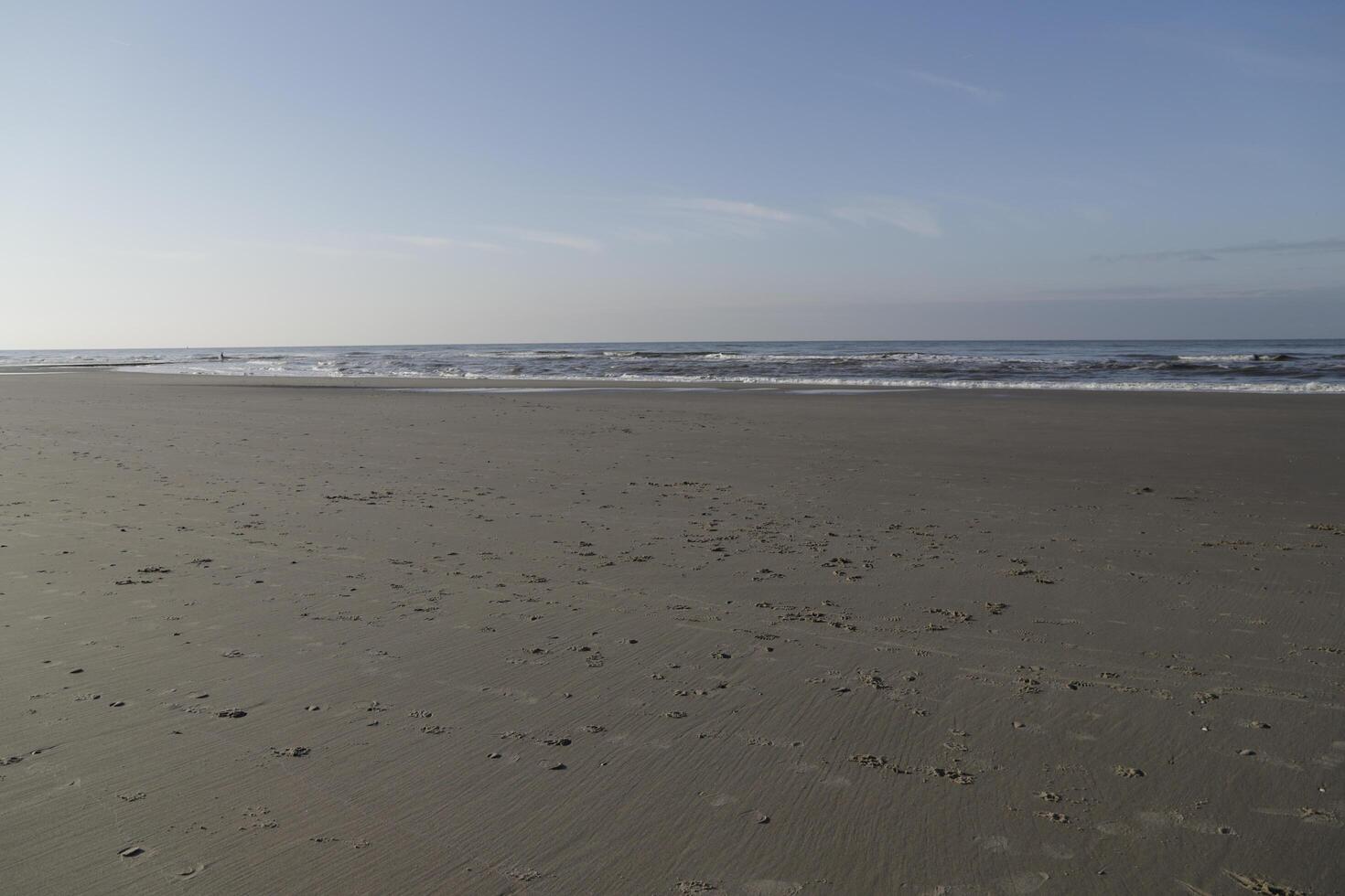 low tide at the beach of sint maartenszee, the netherlands photo