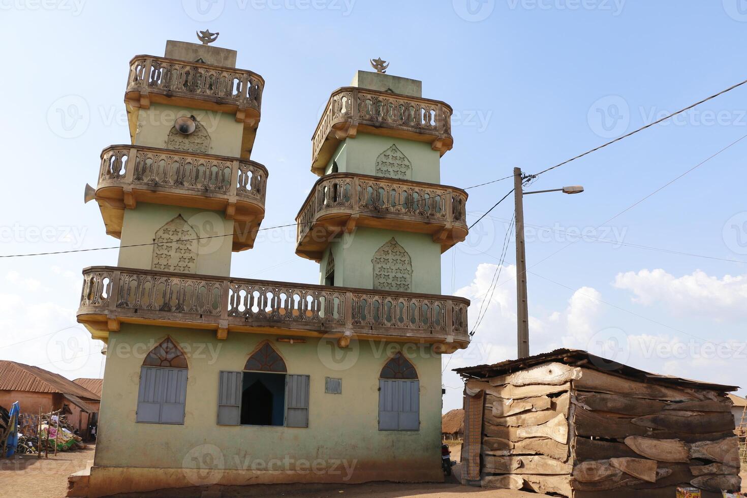 mosque in sakete, benin photo