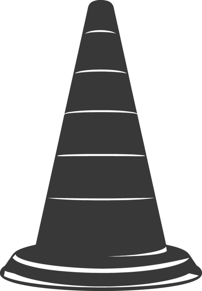Silhouette rubber cone road divider black color only vector