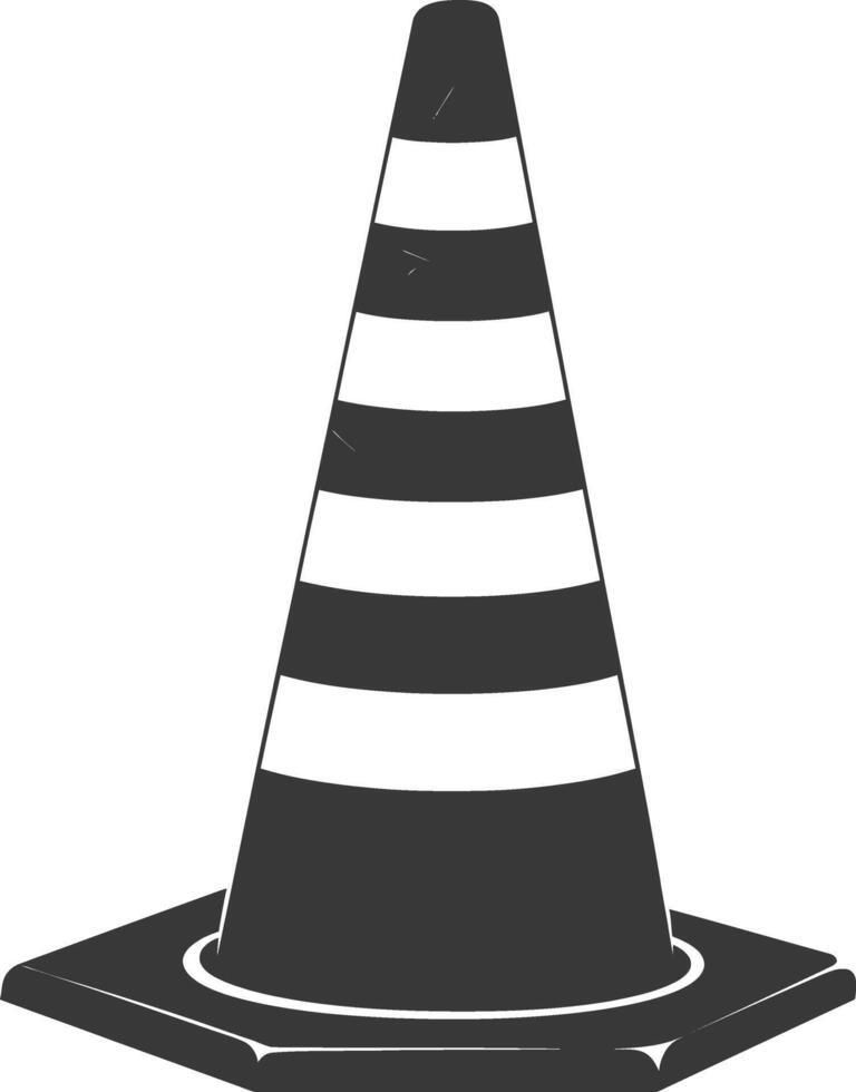 Silhouette rubber cone road divider black color only vector