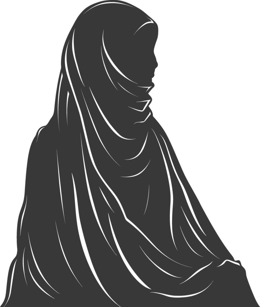 Silhouette hijab symbol black color only vector