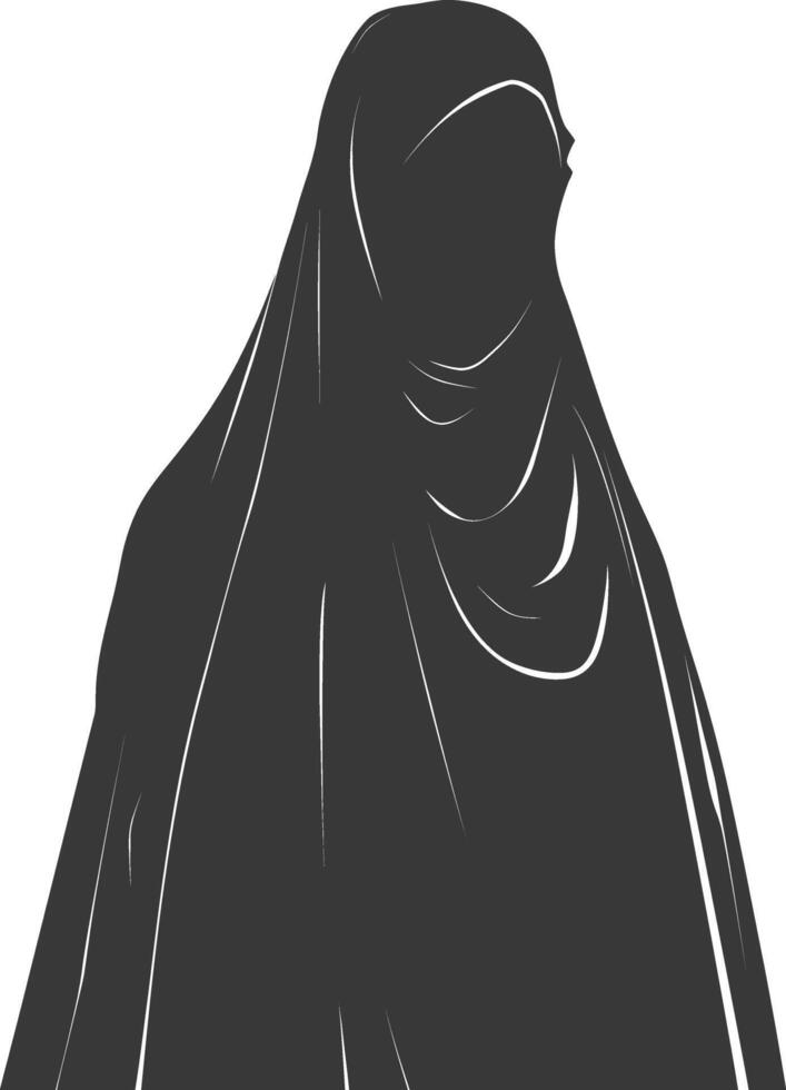 Silhouette hijab symbol black color only vector