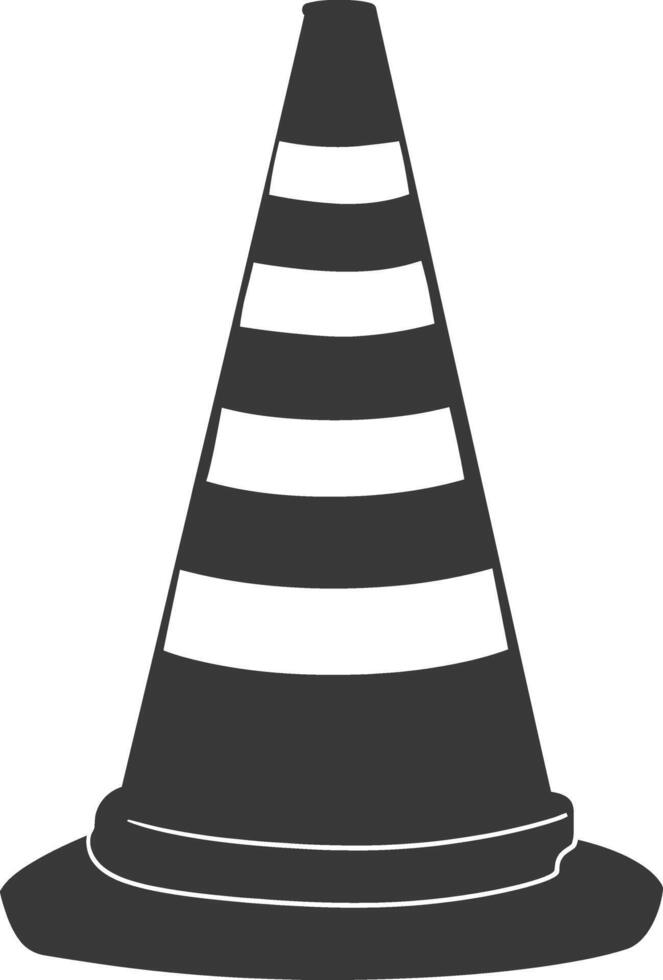 Silhouette rubber cone road divider black color only vector