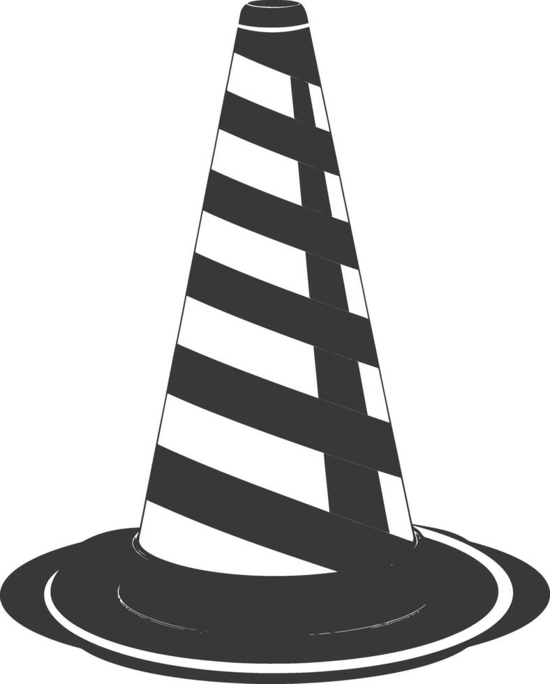 Silhouette rubber cone road divider black color only vector