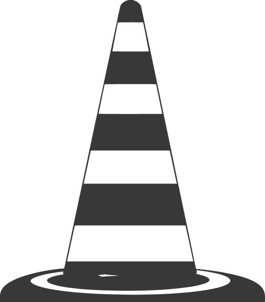 Silhouette rubber cone road divider black color only vector