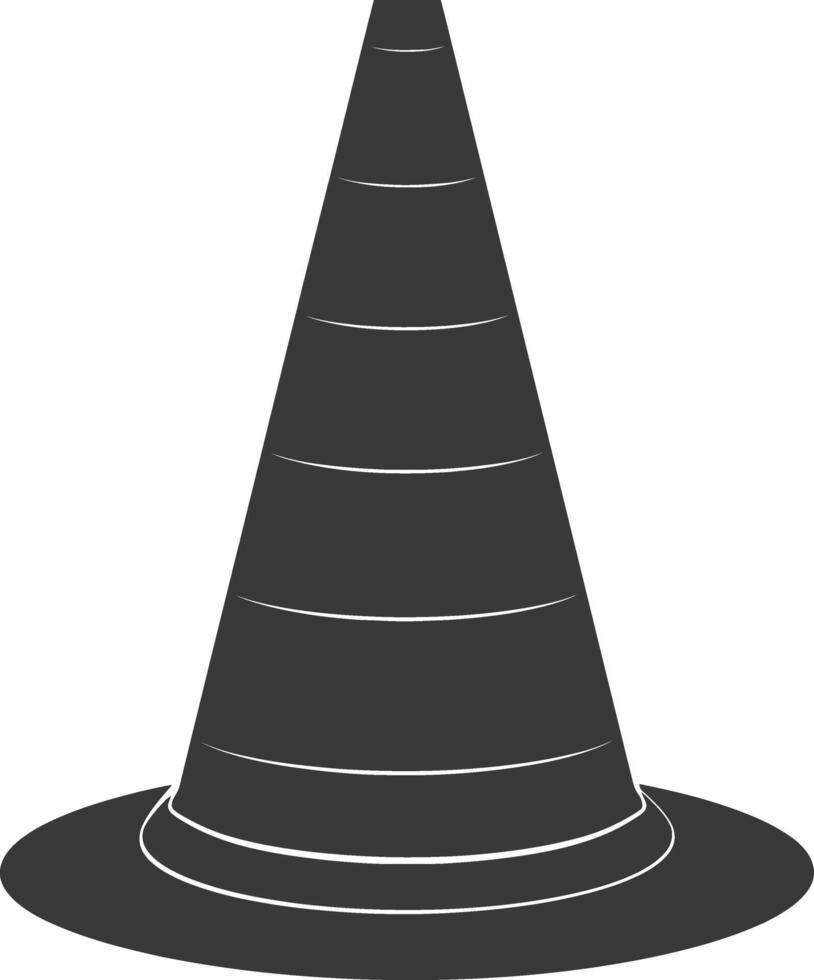 Silhouette rubber cone road divider black color only vector