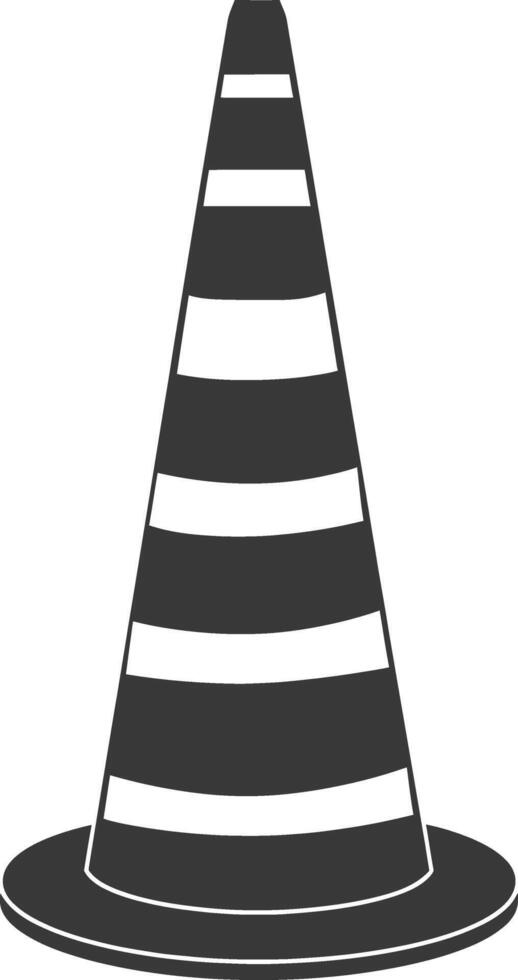 Silhouette rubber cone road divider black color only vector