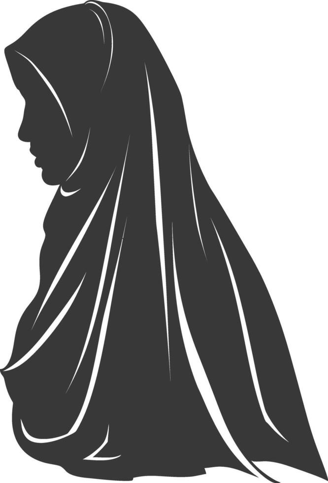 Silhouette hijab symbol black color only vector