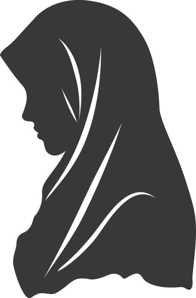 Silhouette hijab symbol black color only vector