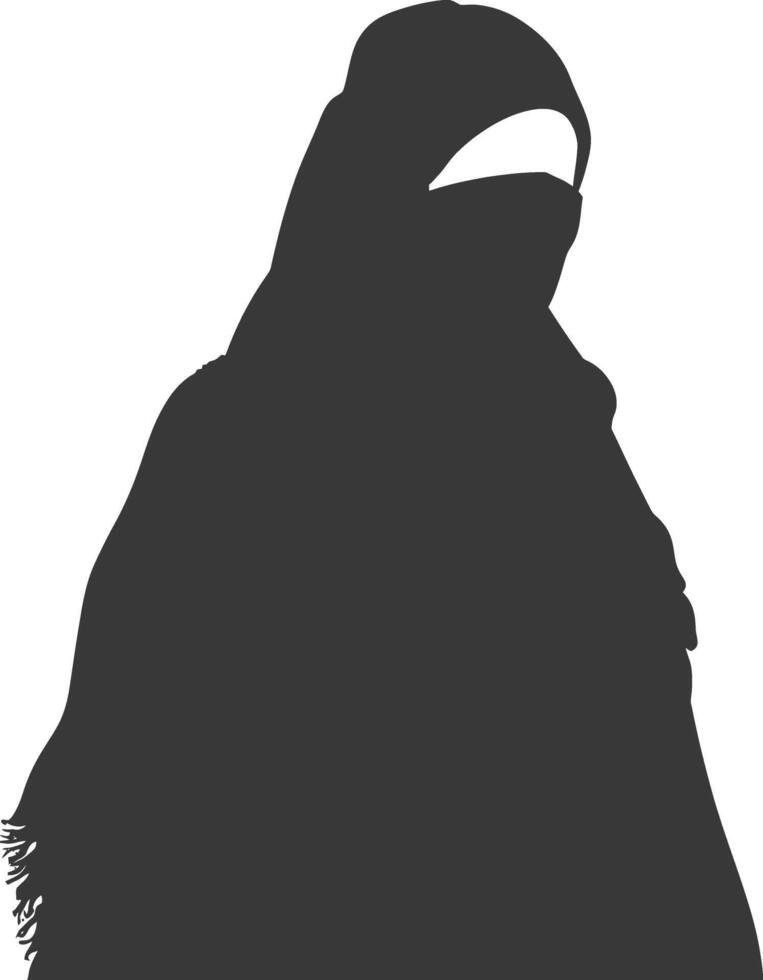 Silhouette hijab symbol black color only vector