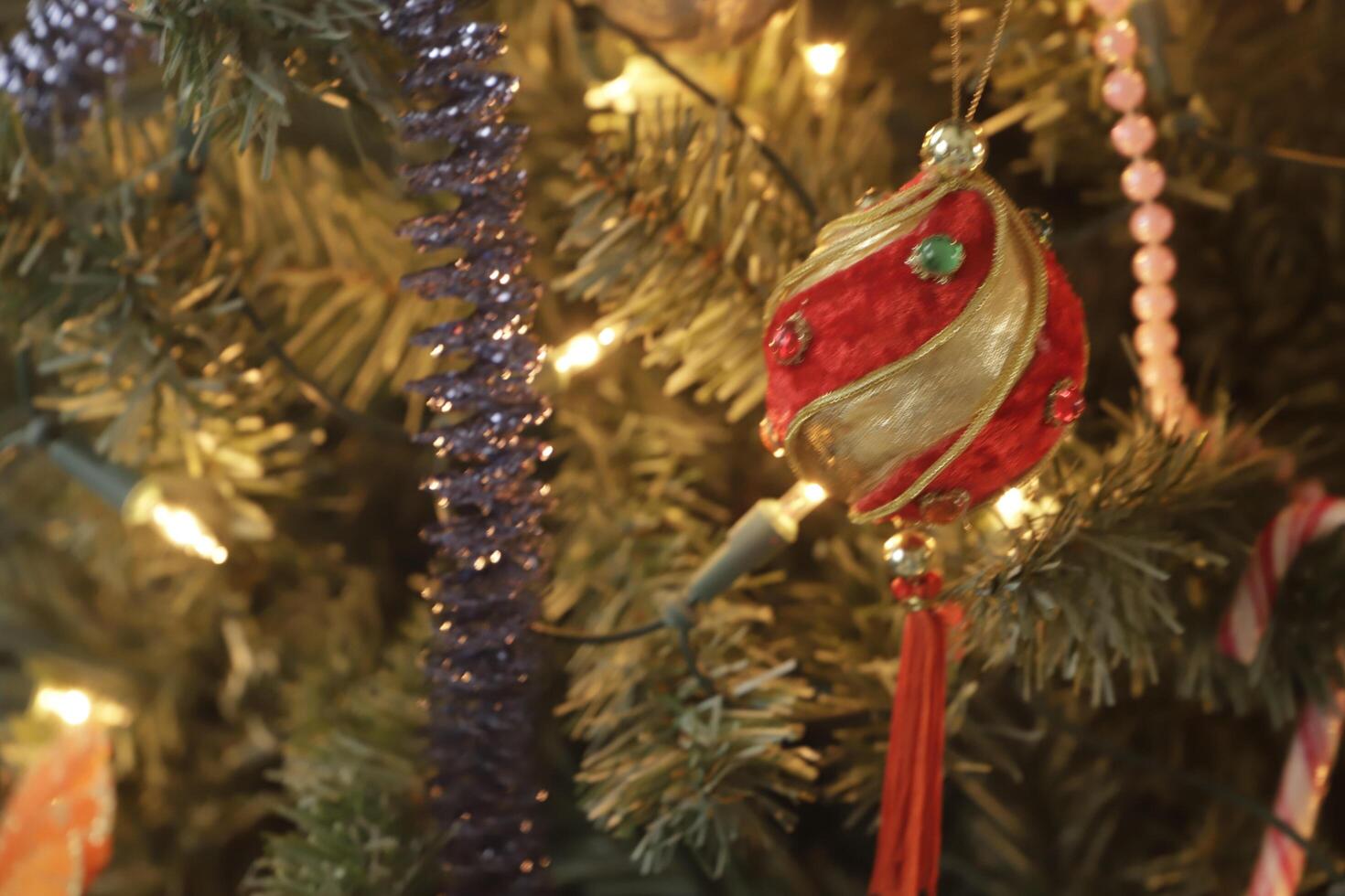 christmas tree with decoration photo