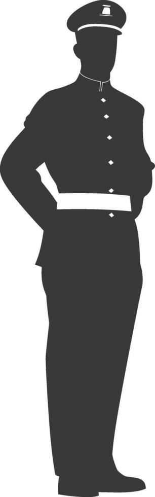 silhouette bellboy hotel in action full body black color only vector