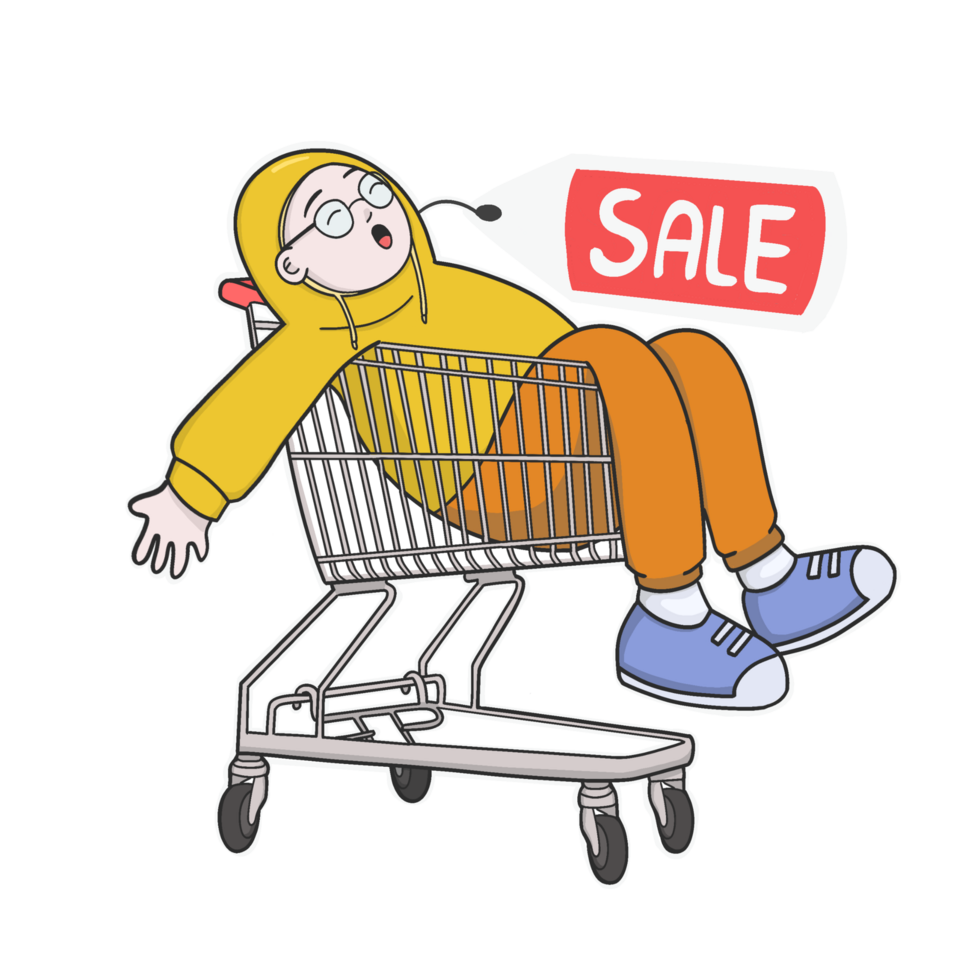 For Sale Shopping Cart Illustration png