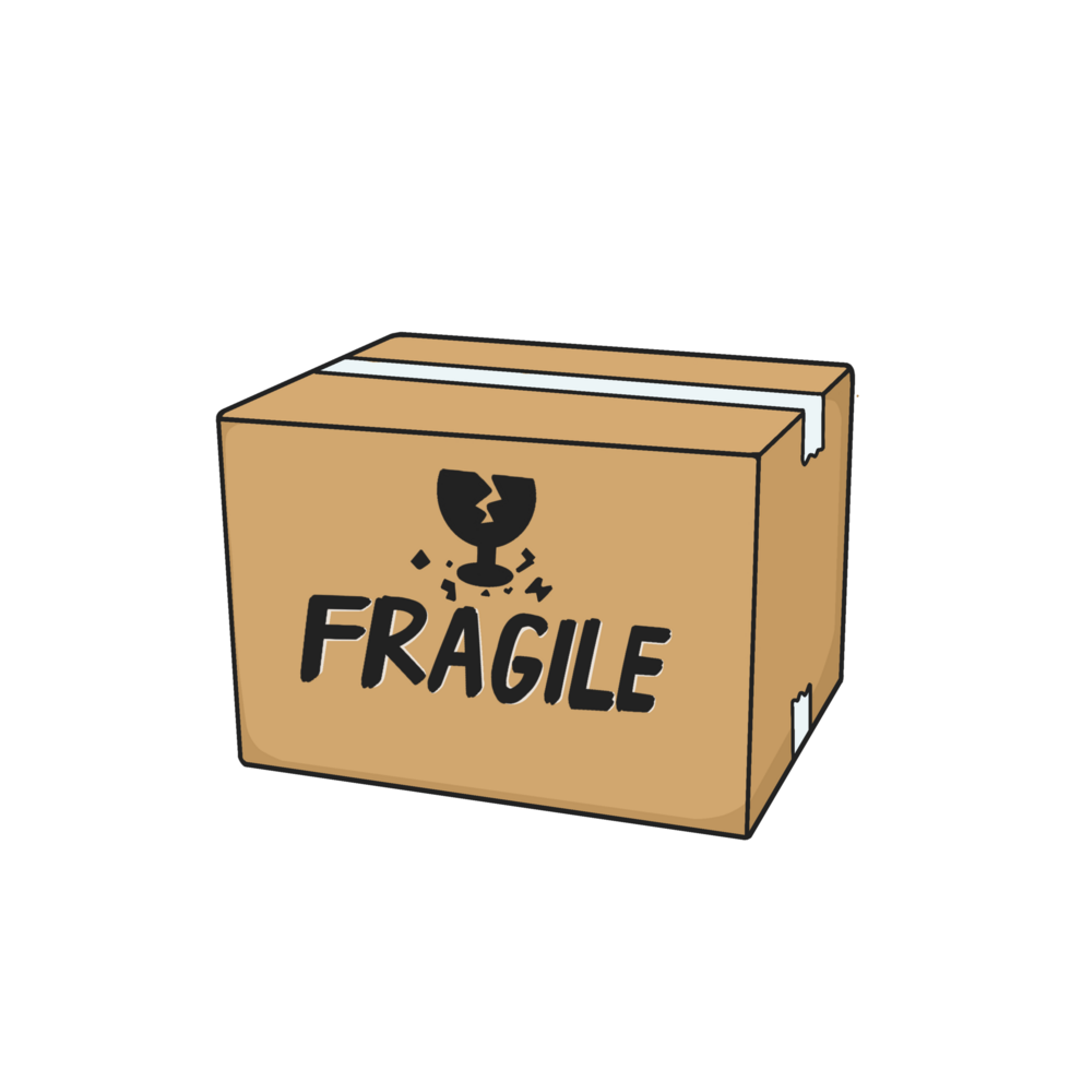 Fragile Box Sticker Illustration png