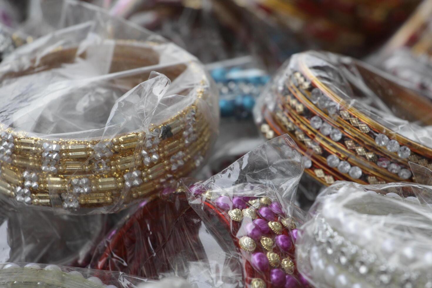 indian bracelets for sale, varanasi, india photo