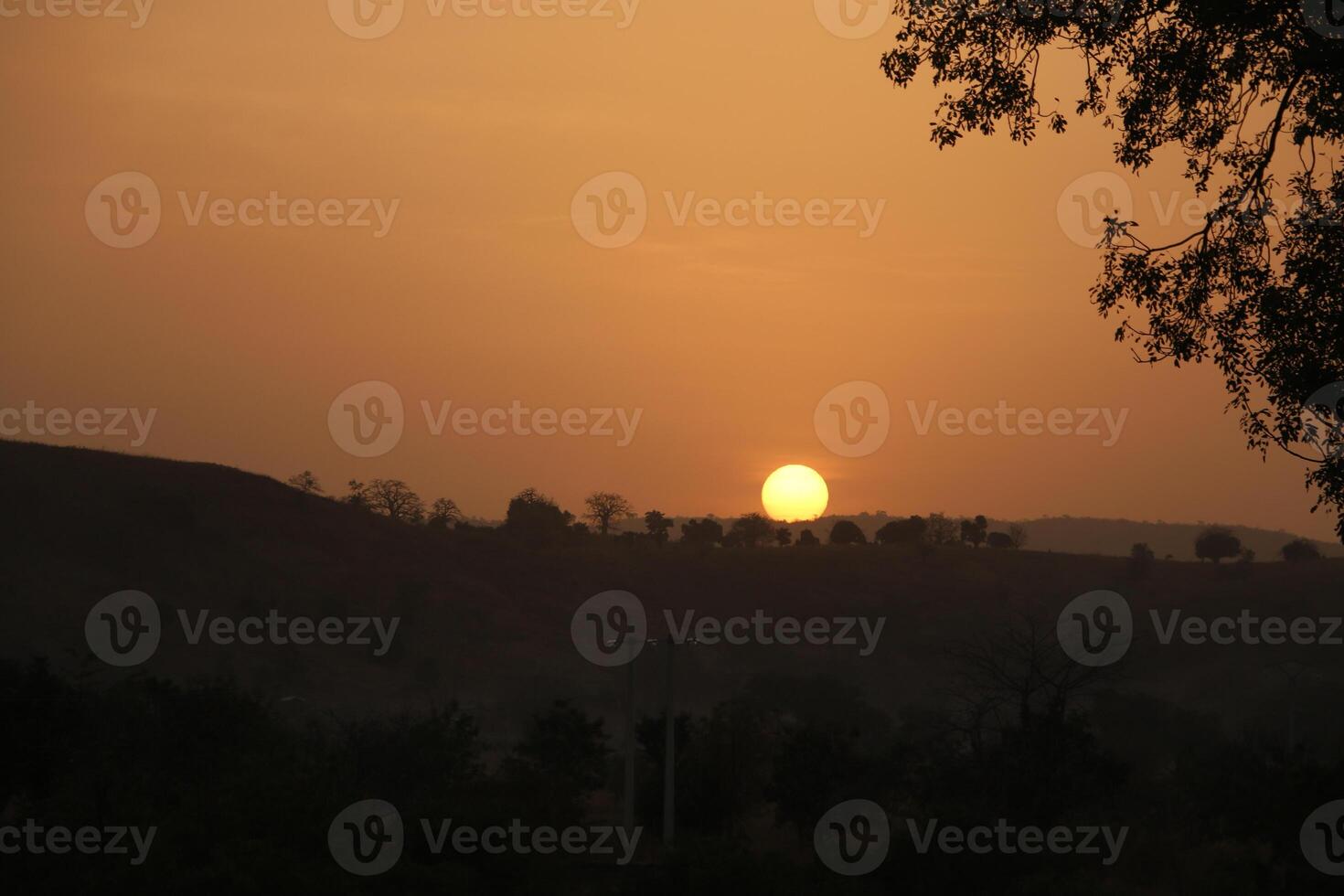 sunset in the north of benin photo