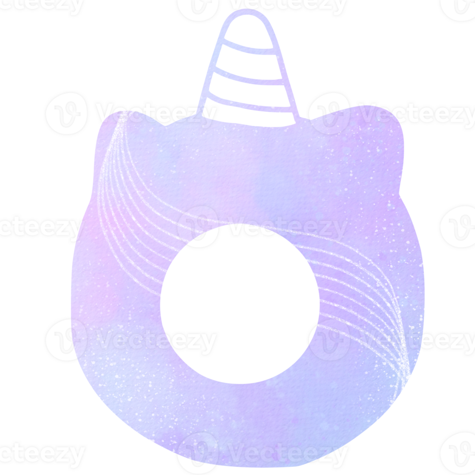 Cute unicorn alphabet watercolor png